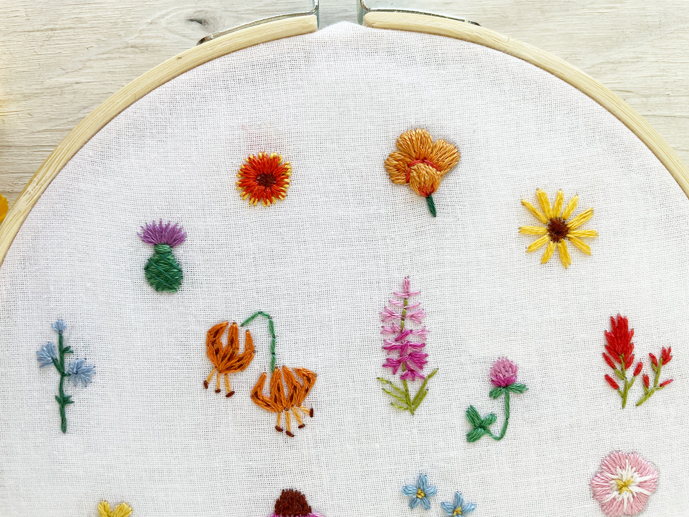 Tiny Wildflowers Hand Embroidery pattern download, mini floral design
