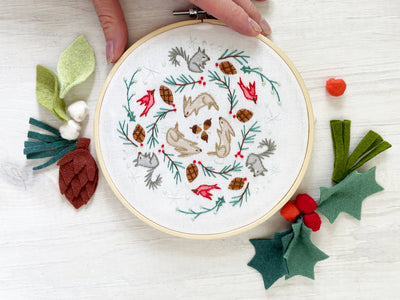 Winter Woodland Mandala Hand Embroidery Sampler