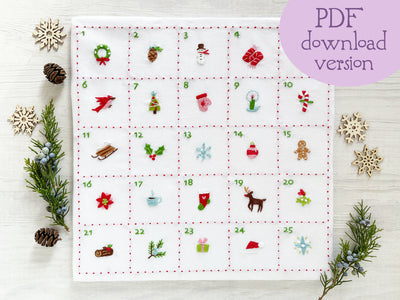 Christmas Advent Calendar Hand Embroidery pattern download