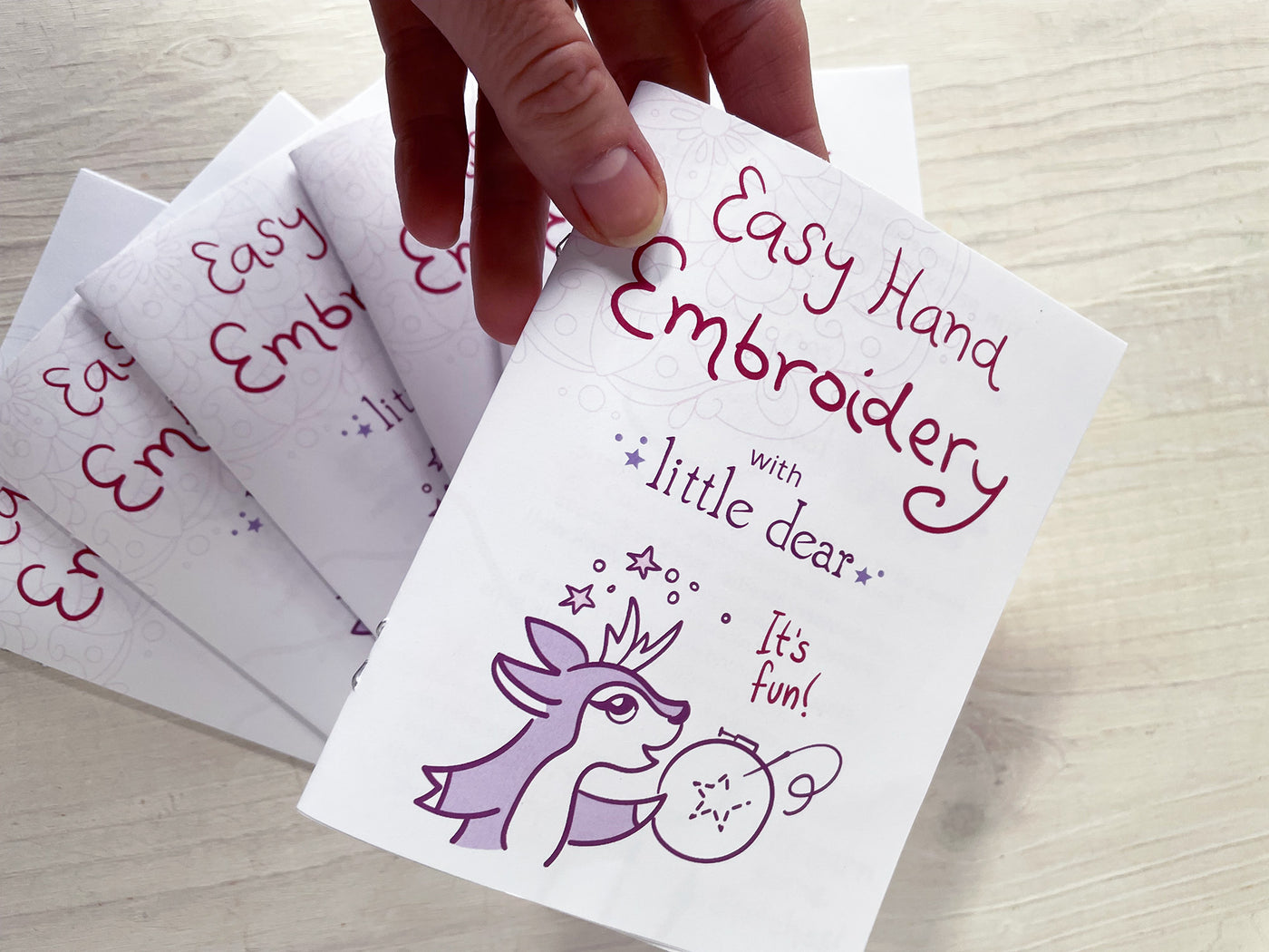 Easy Hand Embroidery with little dear, handmade mini Zine book – Little ...