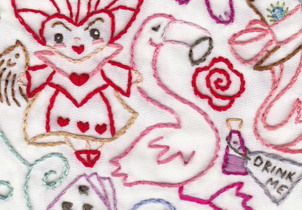 Down the Rabbit Hole Hand Embroidery Pattern, Alice in Wonderland