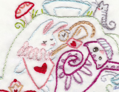 Down the Rabbit Hole Hand Embroidery Pattern, Alice in Wonderland