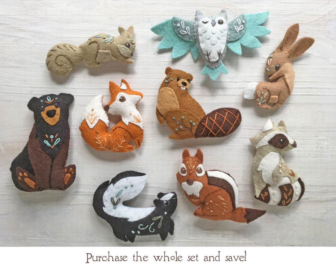 Owl, Rabbit, Squirrel Woodland Creatures felt animals sewing pattern – Little Dear Shop owl-rabbit-squirrel-woodland-creatures-felt-animals-sewing-pattern-little-dear-shop
