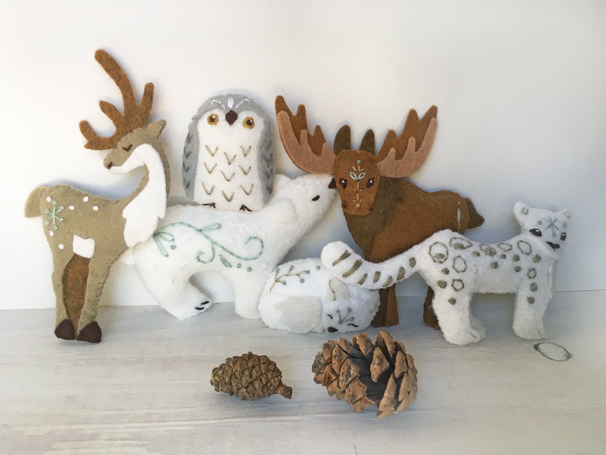 set of 6 Winter Animals plush felt Sewing patterns, Christmas ornament – Little Dear Shop set-of-6-winter-animals-plush-felt-sewing-patterns-christmas-ornament-little-dear-shop