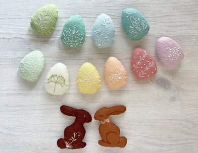 Easter Eggs and Chocolate Bunnies felt plush sewing pattern