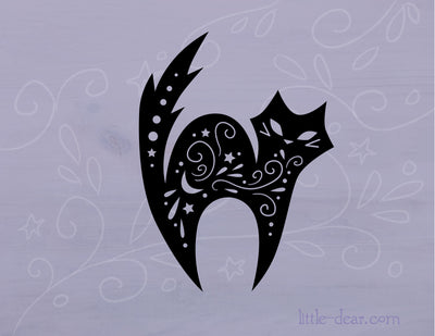 SVG Halloween Cat cut file for Cricut, Silhouette, PNG, JPG
