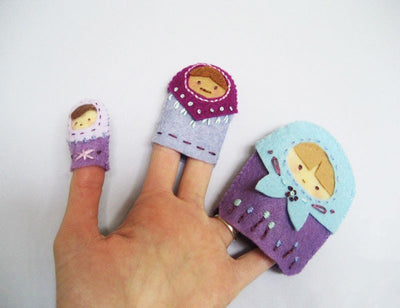 Matryoshka Nesting Dolls finger and hand puppets, felt sewing pattern