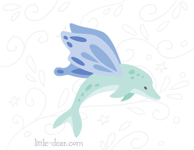 SVG Dolphlutter dolphin butterfly cut file for Cricut, Silhouette, PNG, JPG