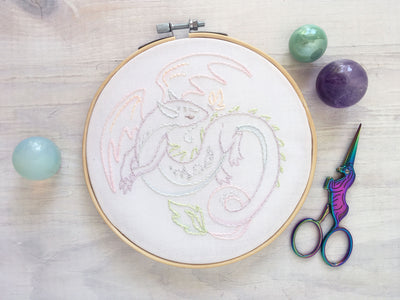 Pastel Dragon Hand Embroidery pattern download