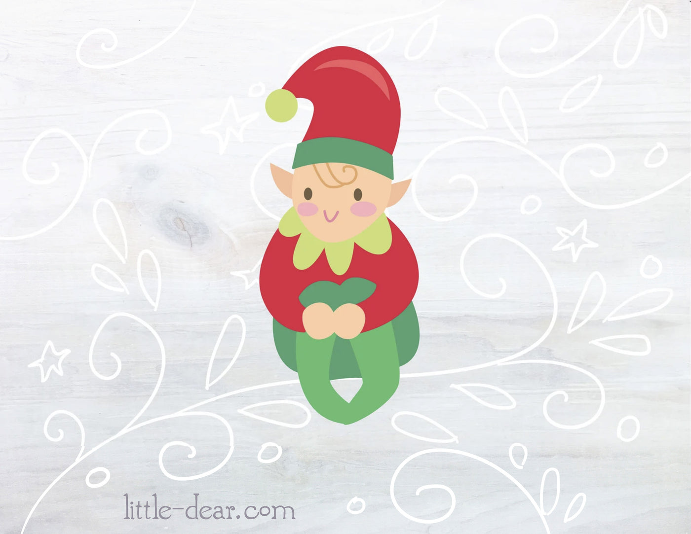 SVG Vintage sitting Christmas Elf cut file for Cricut, Silhouette, PNG, JPG
