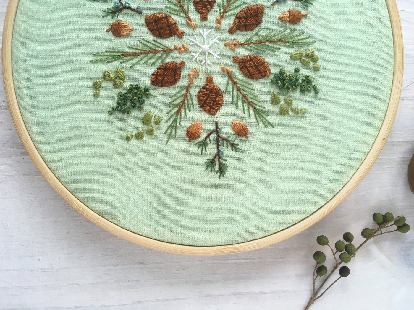 Evergreen Mandala Hand Embroidery pattern download