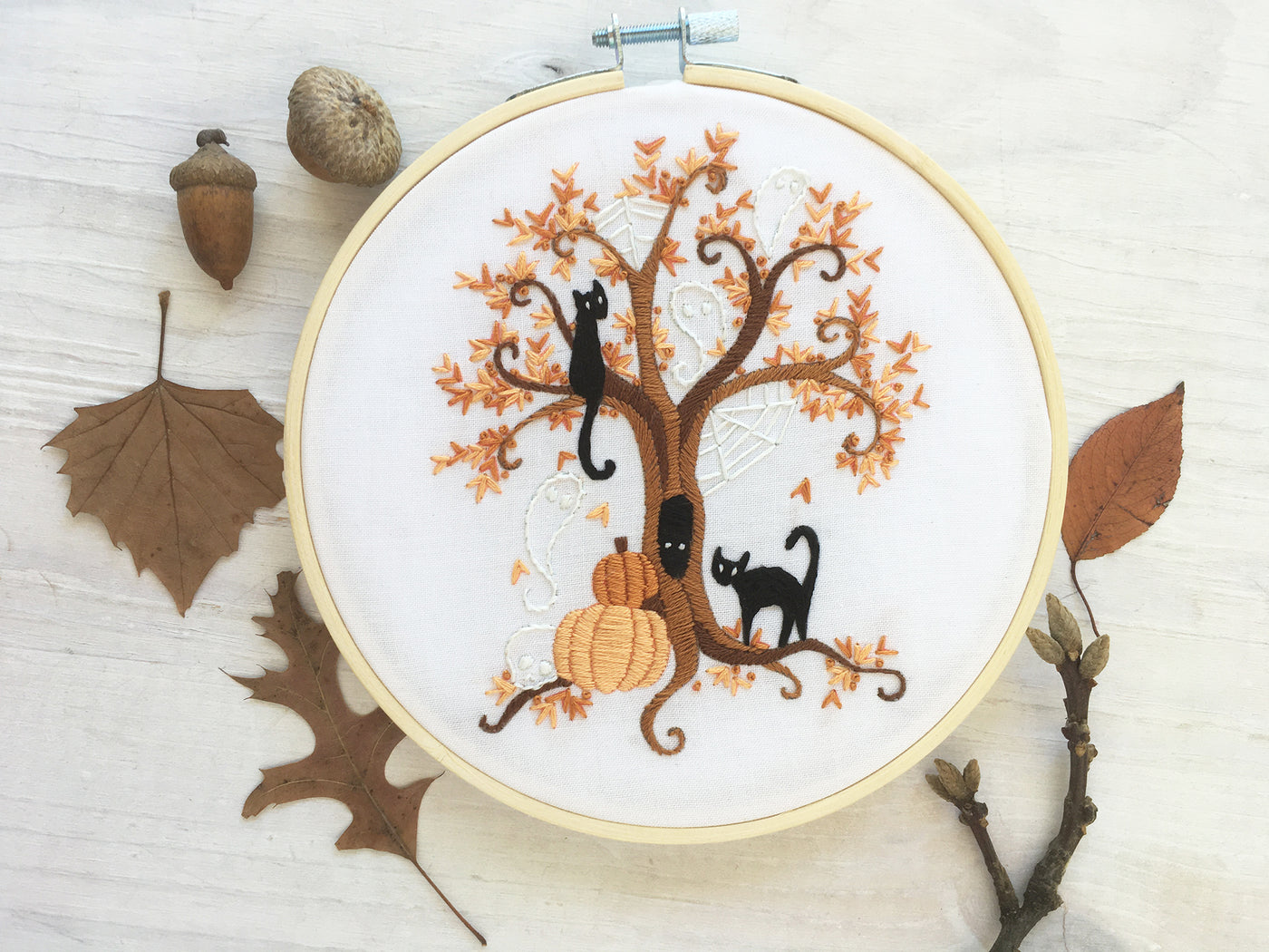 Halloween Tree Hand Embroidery pattern download