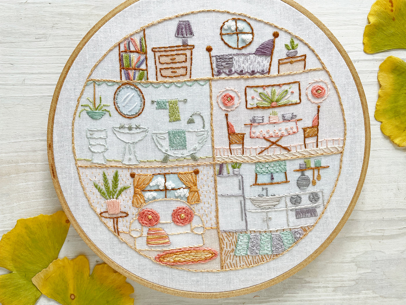Little House Hand Embroidery Sampler