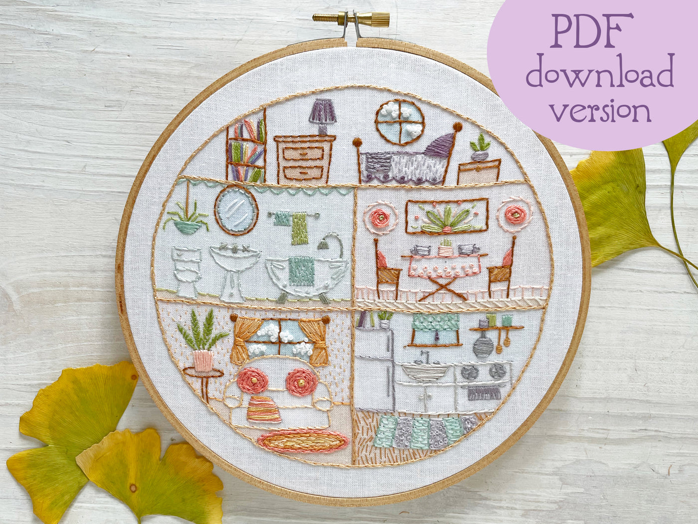 Little House Beginner Hand Embroidery pattern
