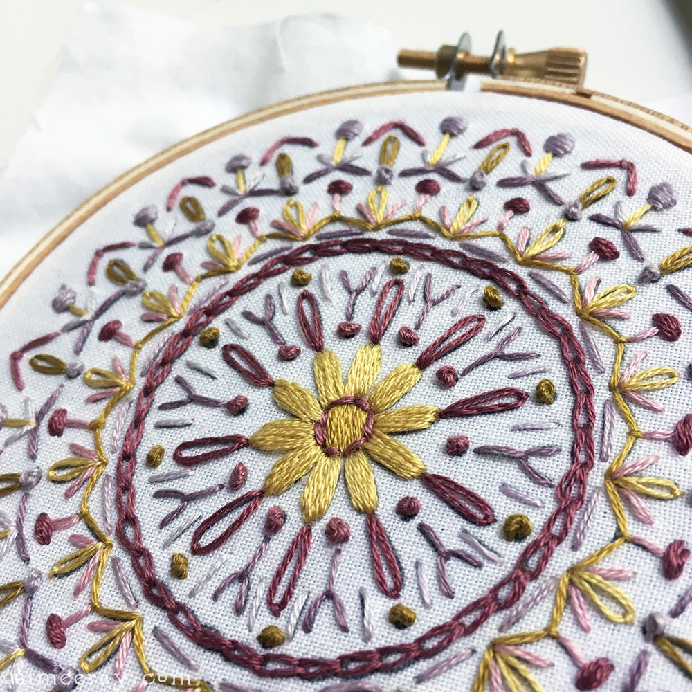 Mini Mandala Beginner Hand Embroidery pattern download