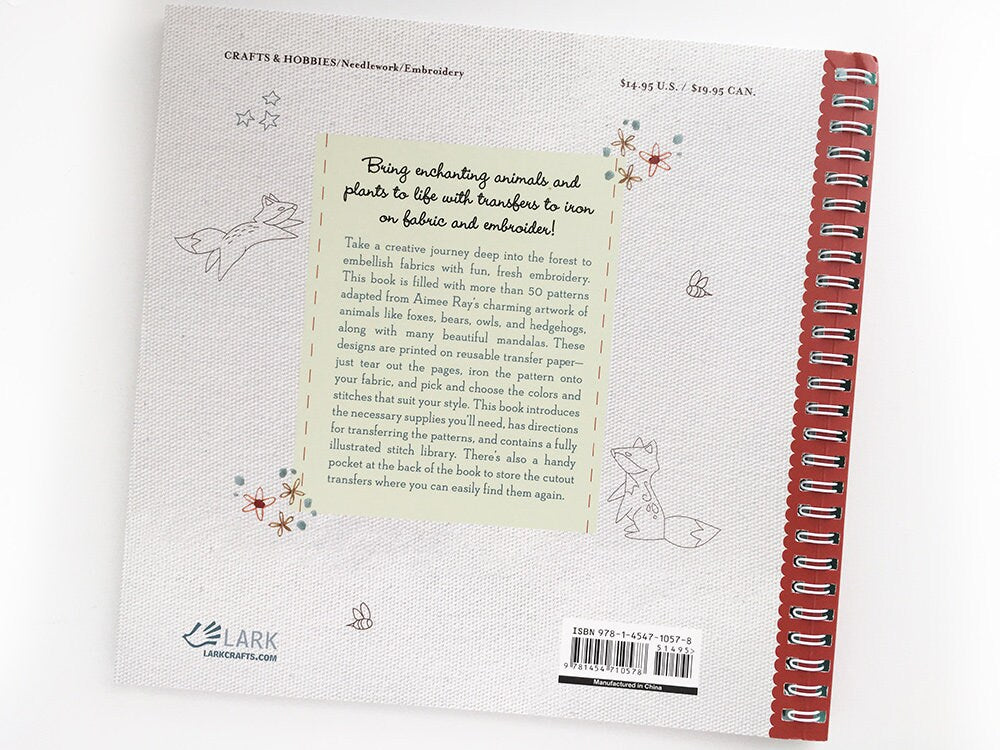 Embroidered Woodland Creatures Iron On Hand Embroidery Patterns, Doodle Stitching book