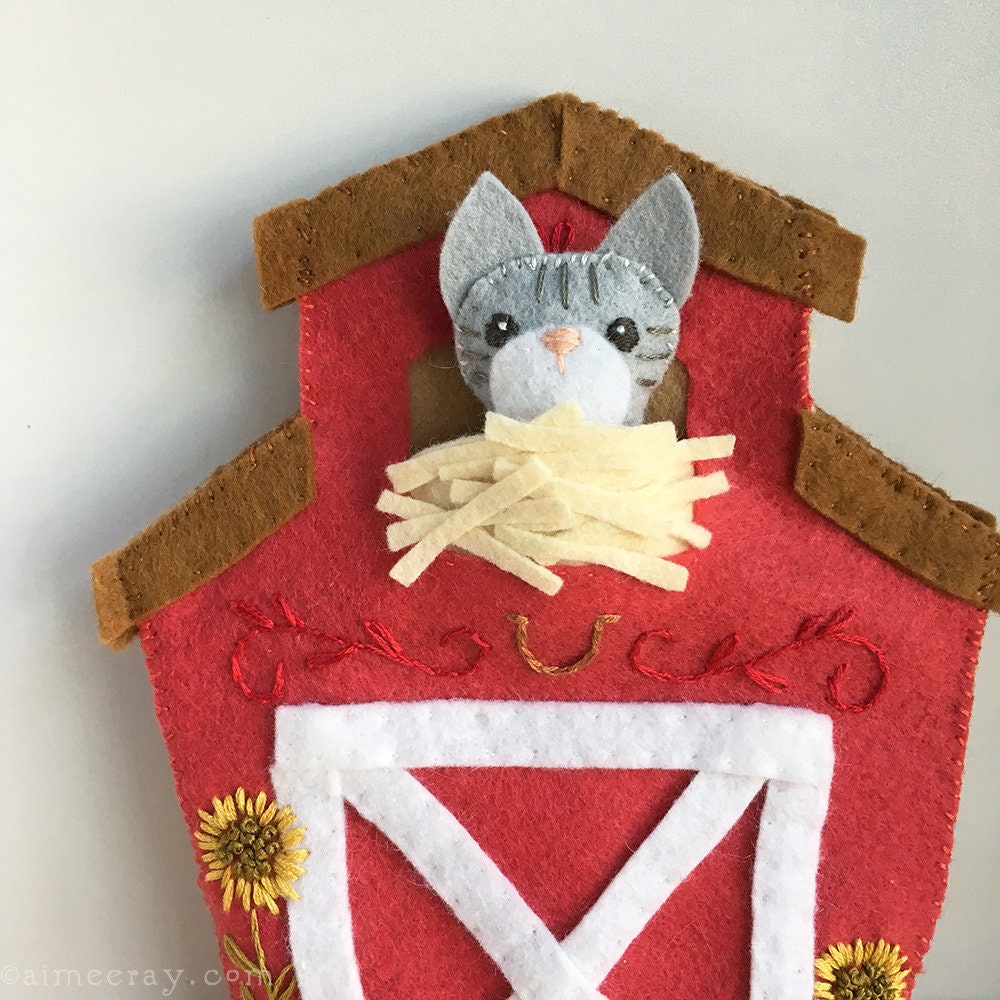 Little Red Barn Quiet Book sewing pattern with Felt Animals