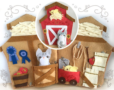 Little Red Barn Quiet Book sewing pattern with Felt Animals