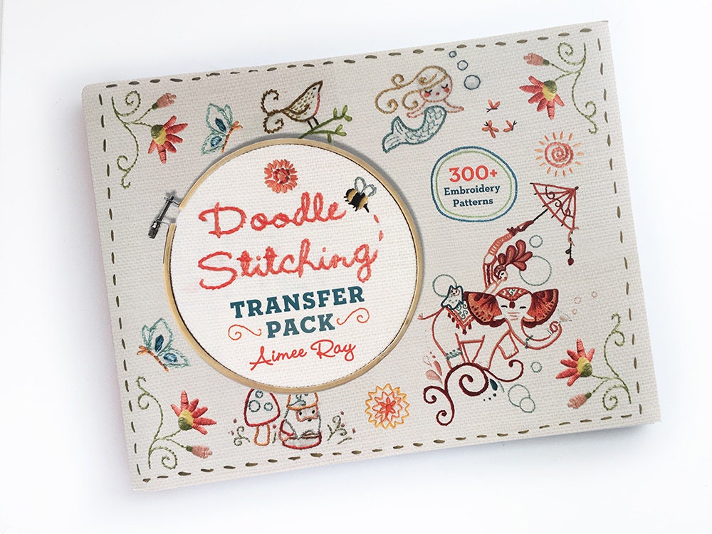 Doodle Stitching Transfer Pack book by Aimee Ray, Hand Embroidery Iron On Transfers