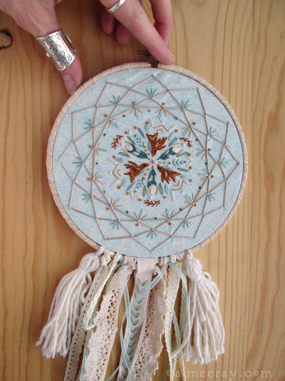 Birds and Feathers Mandala Embroidery Pattern