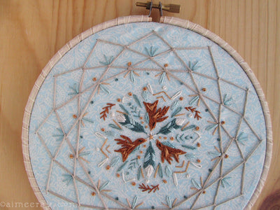 Birds and Feathers Mandala Embroidery Pattern