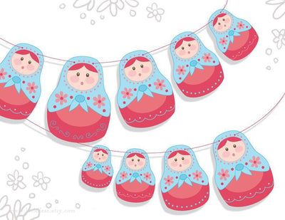 Matryoshka Nesting Dolls printable SVG