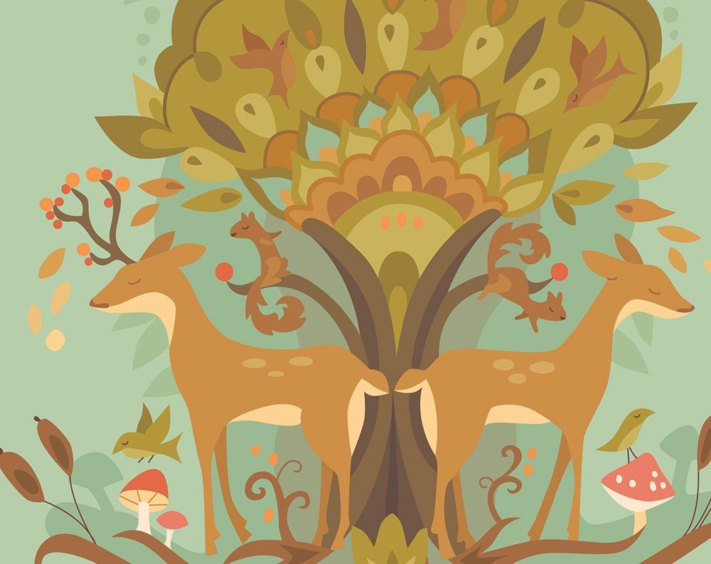 Autumn Love Deer printable wall art
