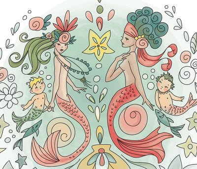 Mermaids and Narwhals underwater printable wall art