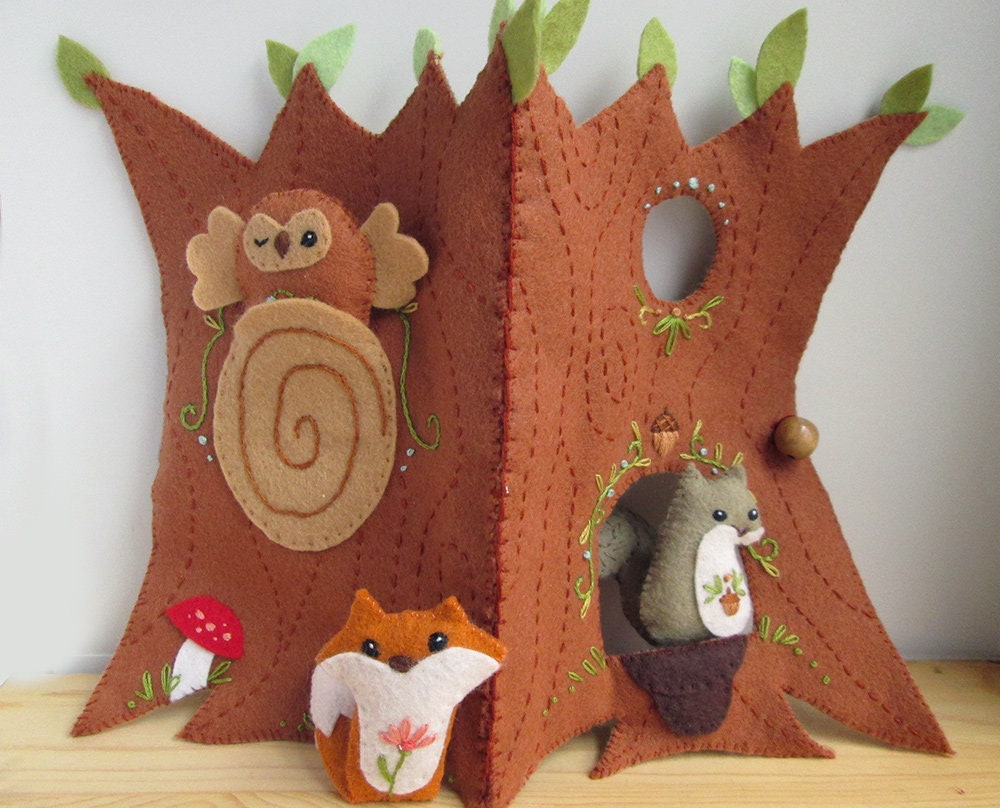 Treehouse Quiet Book felt sewing pattern