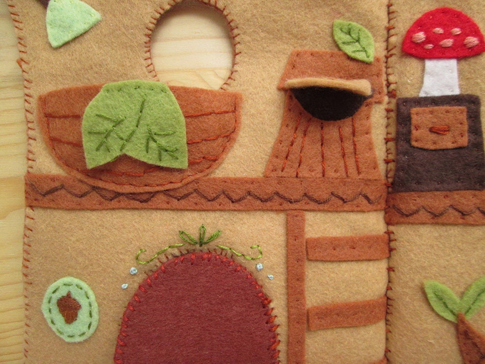 Treehouse Quiet Book felt sewing pattern