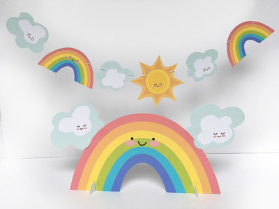 Happy Sunshine and Rainbows printable SVG party and craft files