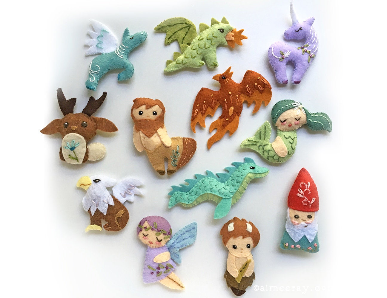 12 Mythical Creatures Felt Sewing Patterns – Little Dear Shop