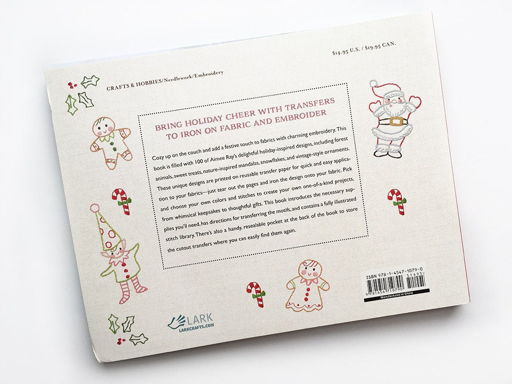 Doodle Stitching Christmas Collection Iron On Hand Embroidery Transfer Book by Aimee Ray