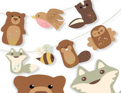 Woodland Animals set 2  printable SVG party craft files