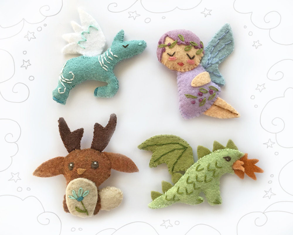 12 Mythical Creatures Felt Sewing Patterns – Little Dear Shop