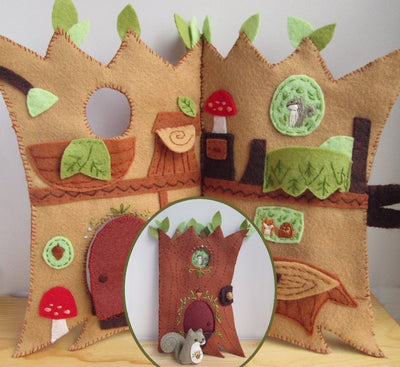 5 Felt Quiet Book Sewing Patterns with Felt Animals and dolls