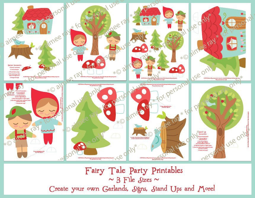 Woodland Fairy Tale printable SVG party and craft files