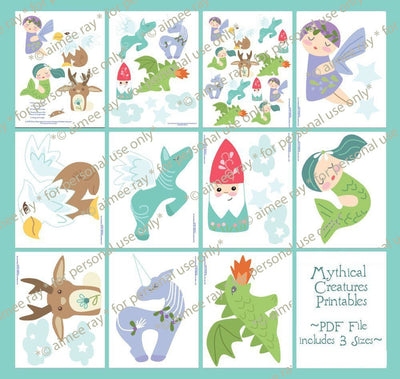 Mythical Creatures printable SVG craft files