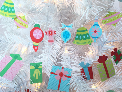 Vintage Christmas Tree Ornaments Printable SVG