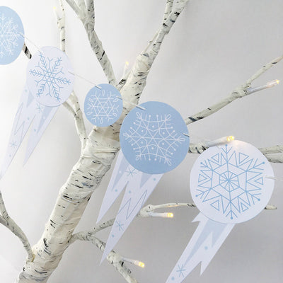 Snowflakes and Icicles printable SVG winter garland and party decor