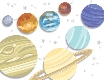 Printable Solar System, 8 planets for your Outer Space Galaxy party