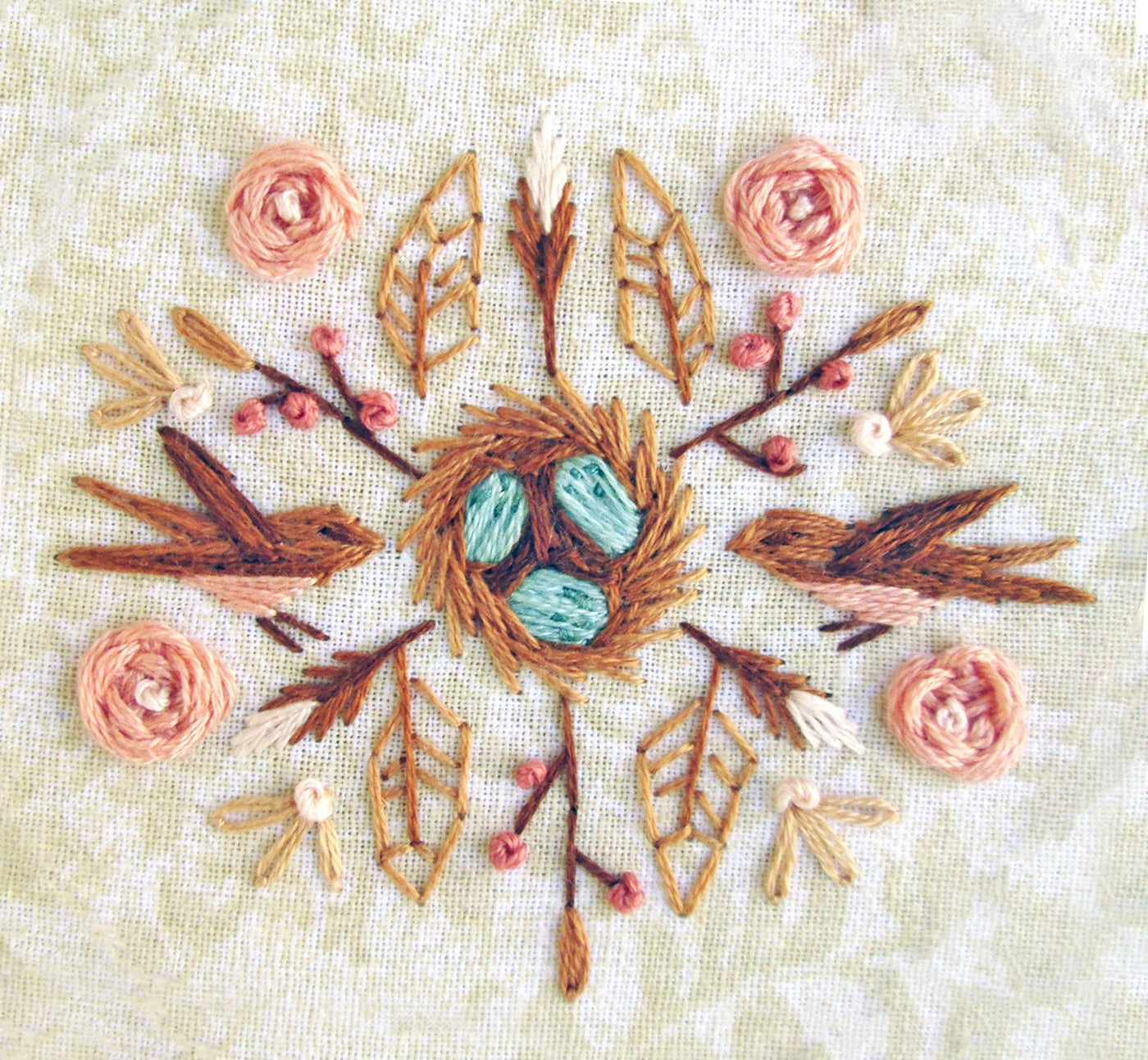Four Mini Nature Motifs Hand Embroidery Pattern PDF