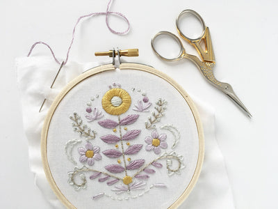 Folk Art Flowers Hand Embroidery pattern download