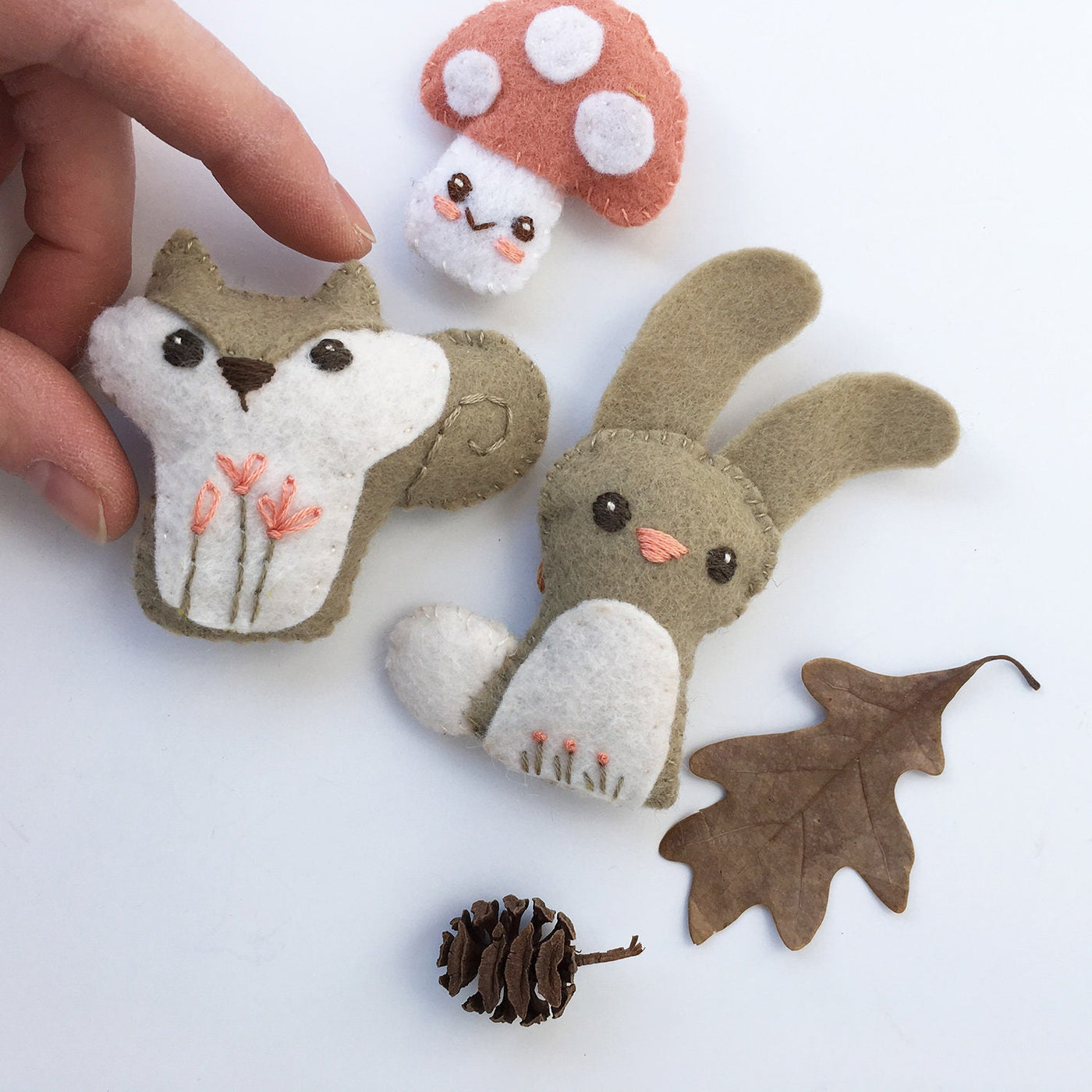 Owl, Rabbit, Squirrel Woodland Creatures felt animals sewing pattern –  Little Dear Shop