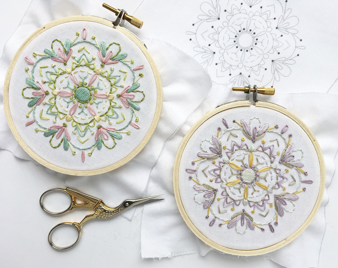 Mini Flower Mandala Floral Hand Embroidery pattern download