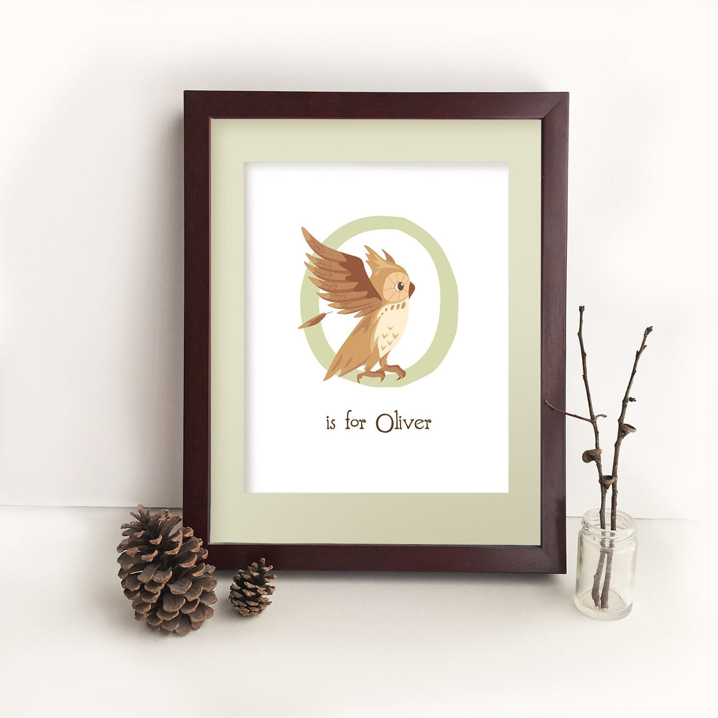 Personalized Woodland Animal Initial and Name printable art