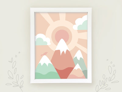 Mountain Sun adventure printable wall art
