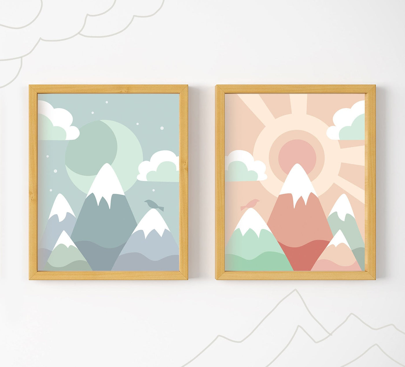 Mountain Sun and Moon Adventure Awaits printable wall art