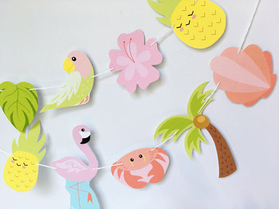 Tropical Flamingo Printable SVG, summer beach party decorations