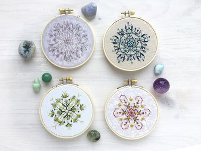 Four Mini Mandala Hand Embroidery Patterns PDF